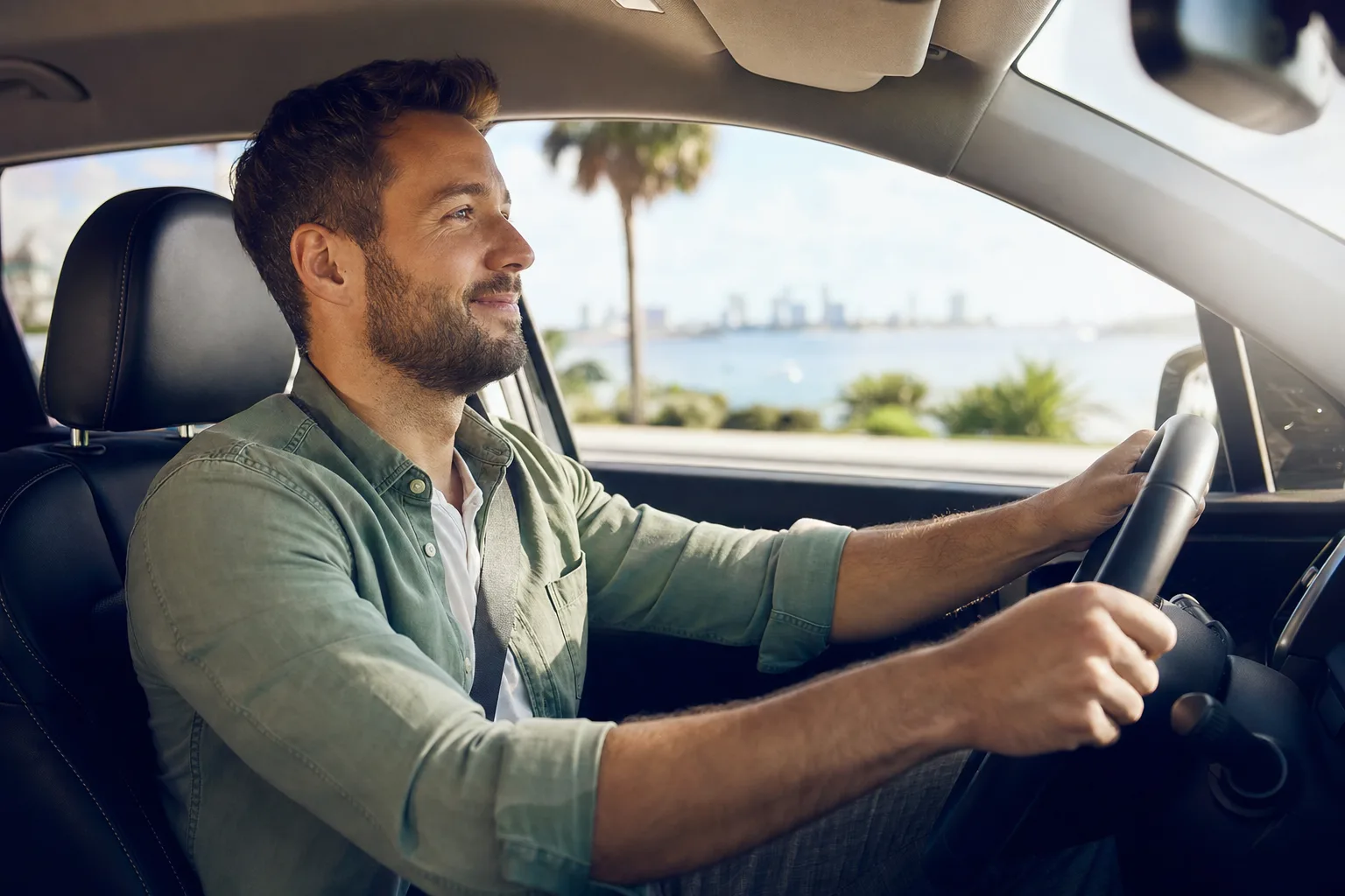A relieved driver back behind the wheel in Florida