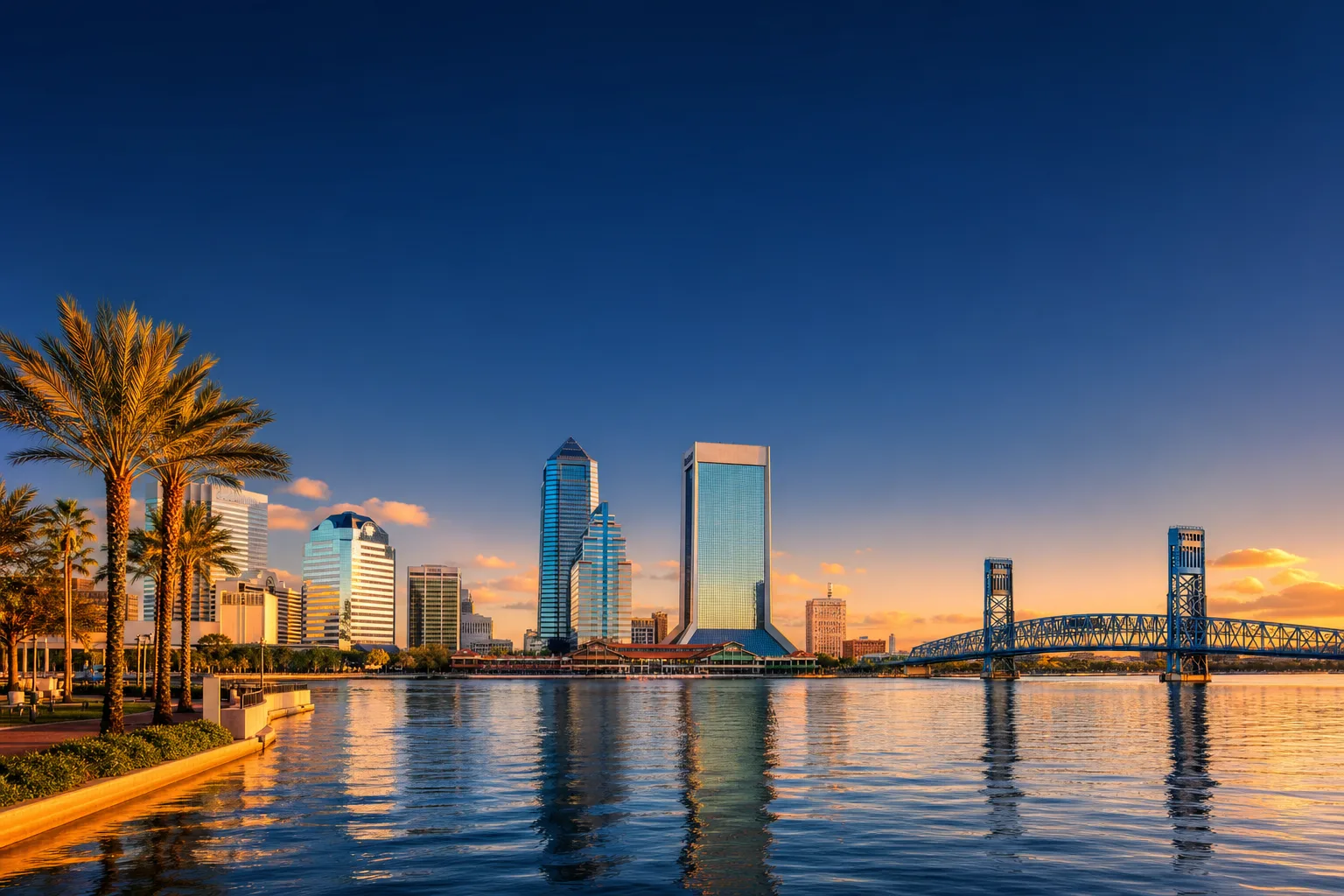 The Jacksonville skyline along the St. Johns River